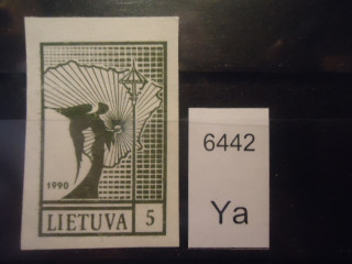 Фото марки Литва 1990г Оливково-зеленая 