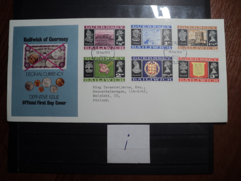 Фото марки Брит. Герсей 1971г конверт FDC