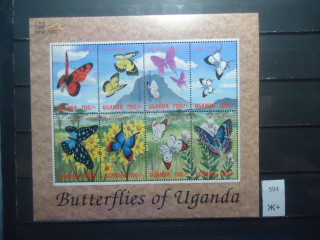 Фото марки Уганда 2000г малый лист **