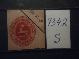 Фото марки Брауншвейг 1856г вырезка из конверта *