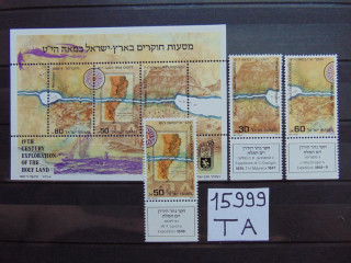 Фото марки Израиль блок+серия 1987г **