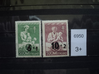 Фото марки Финляндия 1947г надпечатка *