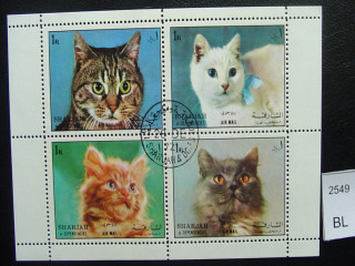 Фото марки Кошки 1972г малый лист