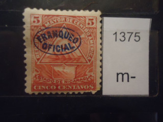 Фото марки Никарагуа 1898г надпечатка *