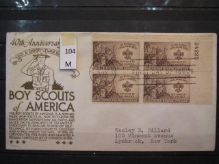 Фото марки США 1950г FDC (первый день гашения)