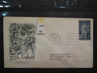 Фото марки США 1956г FDC (первый день гашения)