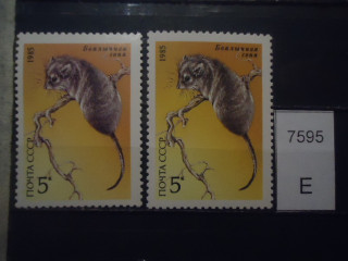 Фото марки СССР 1985г (разный оттенок фона и шерстки зверька, разный клей) **