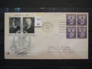 Фото марки США 1952г FDC (первый день гашения)