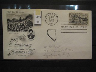 Фото марки США 1959г FDC (первый день гашения)