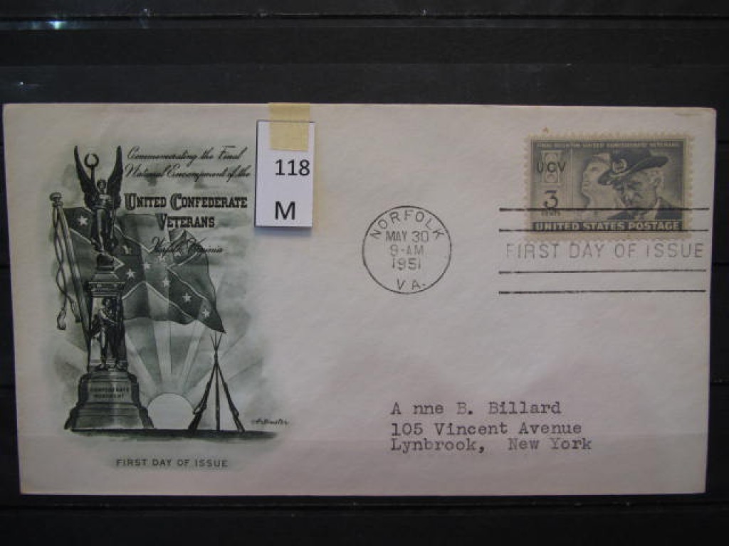 Фото марки США 1951г FDC (первый день гашения)