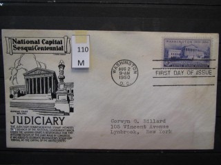 Фото марки США 1950г FDC (первый день гашения)