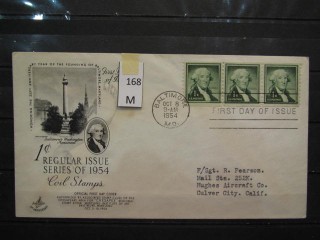 Фото марки США 1954г FDC (первый день гашения)