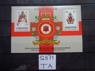 Фото марки Британский Гибралтар блок 1989г **
