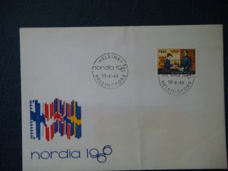 Фото марки Финляндия конверт 1966г FDC **