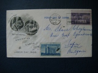 Фото марки США конверт 1956г FDC (первый день гашения) **