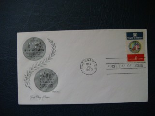 Фото марки США конверт 1970г FDC