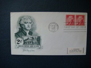 Фото марки США конверт 1954г (первый день гашения) **