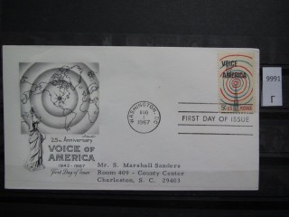 Фото марки США 1967г FDC (первый день гашения)