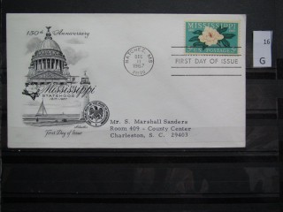 Фото марки США 1967г FDC (первый день гашения)