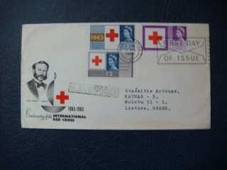 Фото марки Великобритания конверт 1963г **