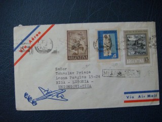 Фото марки Аргентина конверт 1964г **