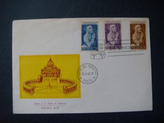 Фото марки Ватикан конверт 1962г **