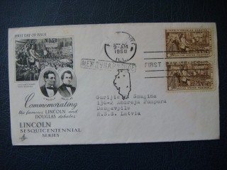 Фото марки США конверт 1958г **