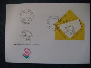 Фото марки Швейцария конверт 1999г **