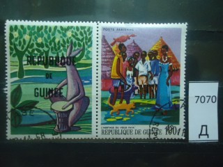 Фото марки Гвинея 1968г сцепка