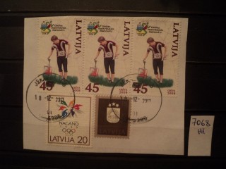 Фото марки Латвия. Вырезка из конверта