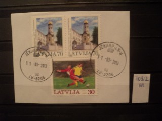 Фото марки Латвия. Вырезка из конверта
