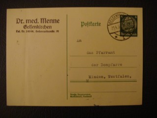 Фото марки Германия Рейх почтовая карточка 1937г **