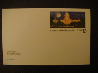 Фото марки США почтовая карточка 1989г **