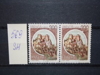 Фото марки Италия 1980г сцепка