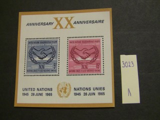 Фото марки ООН 1965г блок *