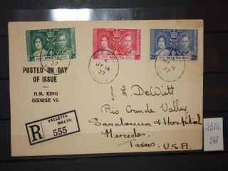 Фото марки Мальта конверт FDC 1937г **