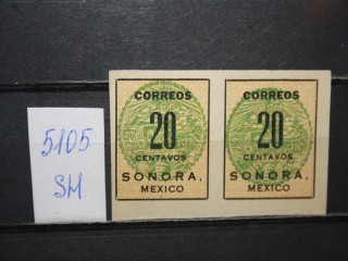 Фото марки Мексика непочтовая марка Сонора сцепка **