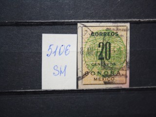 Фото марки Мексика Сонора непочтовая марка с гашением