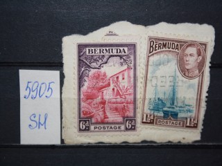 Фото марки Бермуды 1936-38гг вырезка с конверта