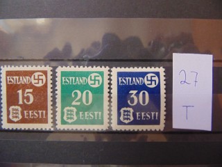 Фото марки Эстония серия 1941г серая бумага **
