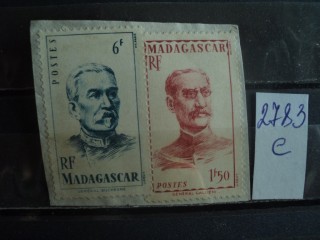 Фото марки Франц. Мадагаскар вырезка из конверта