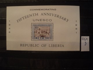 Фото марки Либерия блок 1961г **