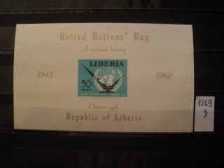 Фото марки Либерия блок 1962г **