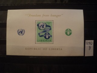 Фото марки Либерия блок 1963г **