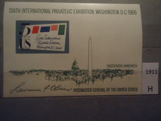 Фото марки США 1966г блок **