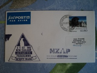 Фото марки Новая Зеландия конверт Полярная почта