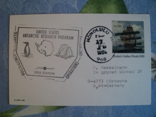 Фото марки США карточка. Полярная почта