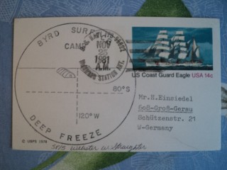 Фото марки США карточка. Полярная почта
