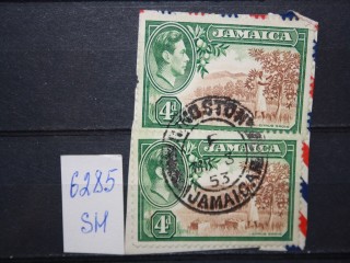 Фото марки Британская Ямайка 1938г вырезка с конверта