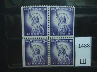 Фото марки США 1954г квартблок **